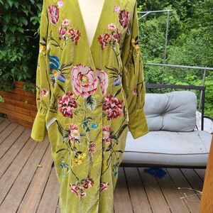 ASOS Olive Floral Embroidered Dress